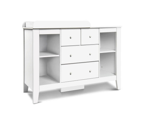 Baby Change Table Tall boy Drawers Dresser Chest Storage Cabinet White