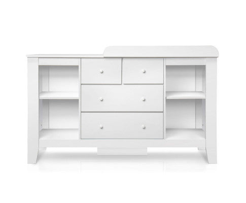 Baby Change Table Tall boy Drawers Dresser Chest Storage Cabinet White
