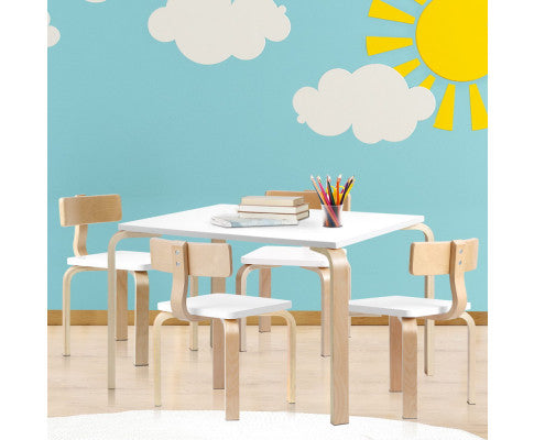 Nordic Kids Table Chair Set Desk 5PC Activity Dining Study Children Modern