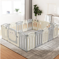 Playpen 16 Panels Foldable Toddler Fence Safety Play Activity Centre - SM Everyday Living