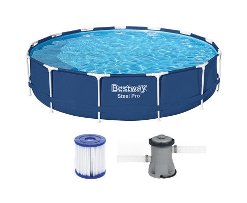 Swimming Pool Above Ground Filter Pump Steel Pro Frame Pools 3.96M