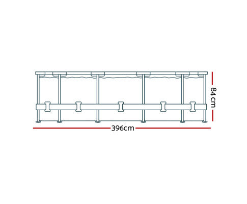 Swimming Pool Above Ground Filter Pump Steel Pro Frame Pools 3.96M