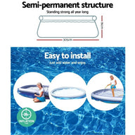 Above Ground Swimming Pool 305x76cm Fast Set Pool Family - SM Everyday Living