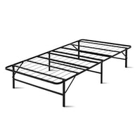 Folding Bed Frame Metal Bed Base King Single Size Portable Black - SM Everyday Living