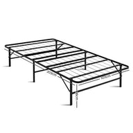 Folding Bed Frame Metal Bed Base King Single Size Portable Black - SM Everyday Living