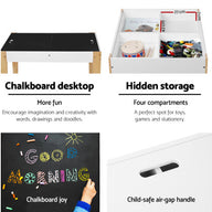 Kids Table and Chair Set Activity Chalkboard Toys Storage Desk Drawing - SM Everyday Living