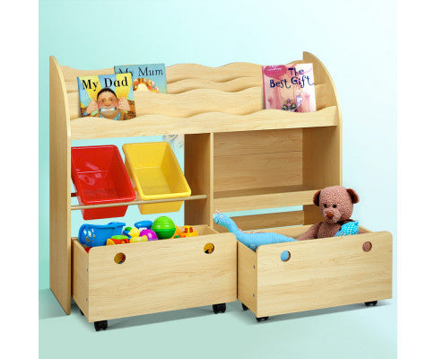 Bookshelf Children Bookcase Toy Storage Box Organiser Display Rack