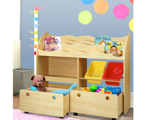 Bookshelf Children Bookcase Toy Storage Box Organiser Display Rack