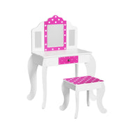 Kids Dressing Table Vanity Makeup Chair Set Pink