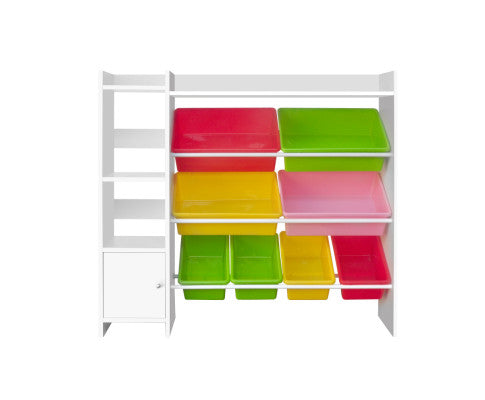 8 Bins Kids Toy Box Storage Organiser Rack Bookshelf Drawer Cabinet - SM Everyday Living