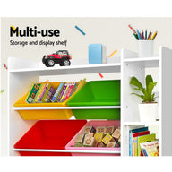 8 Bins Kids Toy Box Storage Organiser Rack Bookshelf Drawer Cabinet - SM Everyday Living