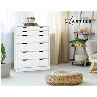 6 Chest of Drawers Tallboy Cabinet Storage Dresser Table Bedroom Storage - SM Everyday Living