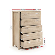 5 Chest of Drawers Tallboy Dresser Table Bedroom Storage Cabinet - SM Everyday Living