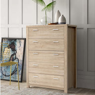 5 Chest of Drawers Tallboy Dresser Table Bedroom Storage Cabinet - SM Everyday Living