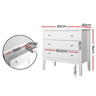 Chest of Drawers Storage Cabinet Bedside Table Dresser Tallboy White - SM Everyday Living