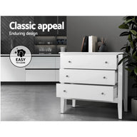 Chest of Drawers Storage Cabinet Bedside Table Dresser Tallboy White - SM Everyday Living