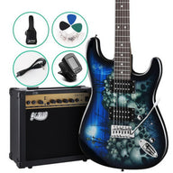 Electric Guitar And AMP Music String Instrument Rock Blue Carry Bag Steel String - SM Everyday Living