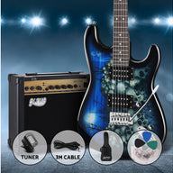 Electric Guitar And AMP Music String Instrument Rock Blue Carry Bag Steel String - SM Everyday Living