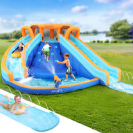 Kids Inflatable Pool Water Double Slide Park Jumping Castle