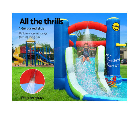 Happy Hop Inflatable Water Jumping Castle Bouncer Kid Toy Windsor Slide Splash