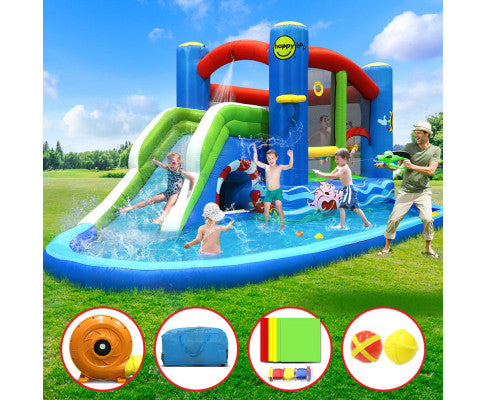 Happy Hop Inflatable Water Jumping Castle Bouncer Kid Toy Windsor Slide Splash