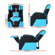 Kids Recliner Chair PU Leather Blue