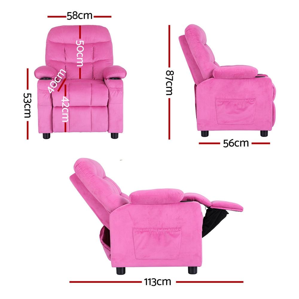 Kids Recliner Chair Pink