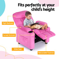 Kids Recliner Chair Pink