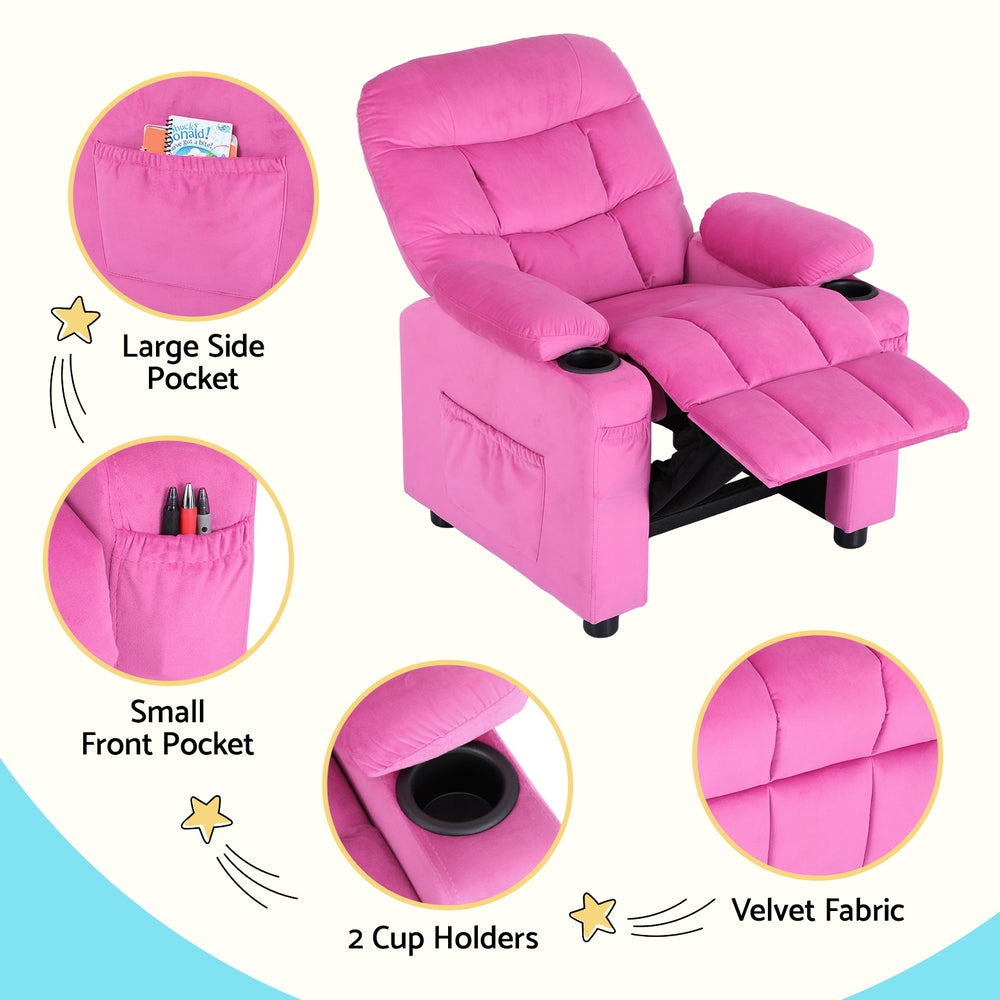 Kids Recliner Chair Pink