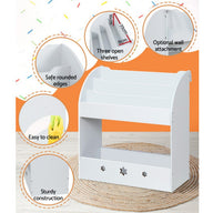 Kids Bookshelf Children Toy Storage Magazine Rack Organiser Bookcase White - SM Everyday Living