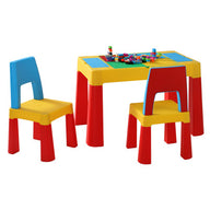 3PCS Kids Table and Chairs Set Activity Chalkboard Toys Storage Box Desk - SM Everyday Living