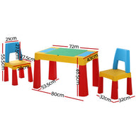 3PCS Kids Table and Chairs Set Activity Chalkboard Toys Storage Box Desk - SM Everyday Living