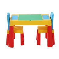 3PCS Kids Table and Chairs Set Activity Chalkboard Toys Storage Box Desk - SM Everyday Living