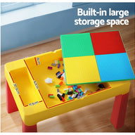 3PCS Kids Table and Chairs Set Activity Chalkboard Toys Storage Box Desk - SM Everyday Living