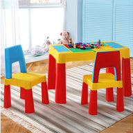 3PCS Kids Table and Chairs Set Activity Chalkboard Toys Storage Box Desk - SM Everyday Living