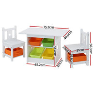 3 PCS Kids Table and Chairs Set Children Furniture Play Toys Storage Box - SM Everyday Living