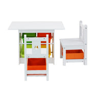 3 PCS Kids Table and Chairs Set Children Furniture Play Toys Storage Box - SM Everyday Living