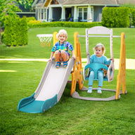 Kids Slide Swing Set Basketball