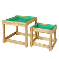 Kids Sandpit Sand and Water Wooden Table with Cover Outdoor Sand Pit Toys - SM Everyday Living