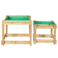 Kids Sandpit Sand and Water Wooden Table with Cover Outdoor Sand Pit Toys - SM Everyday Living