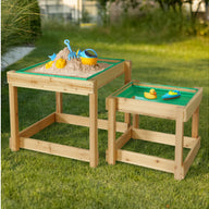 Kids Sandpit Sand and Water Wooden Table with Cover Outdoor Sand Pit Toys - SM Everyday Living