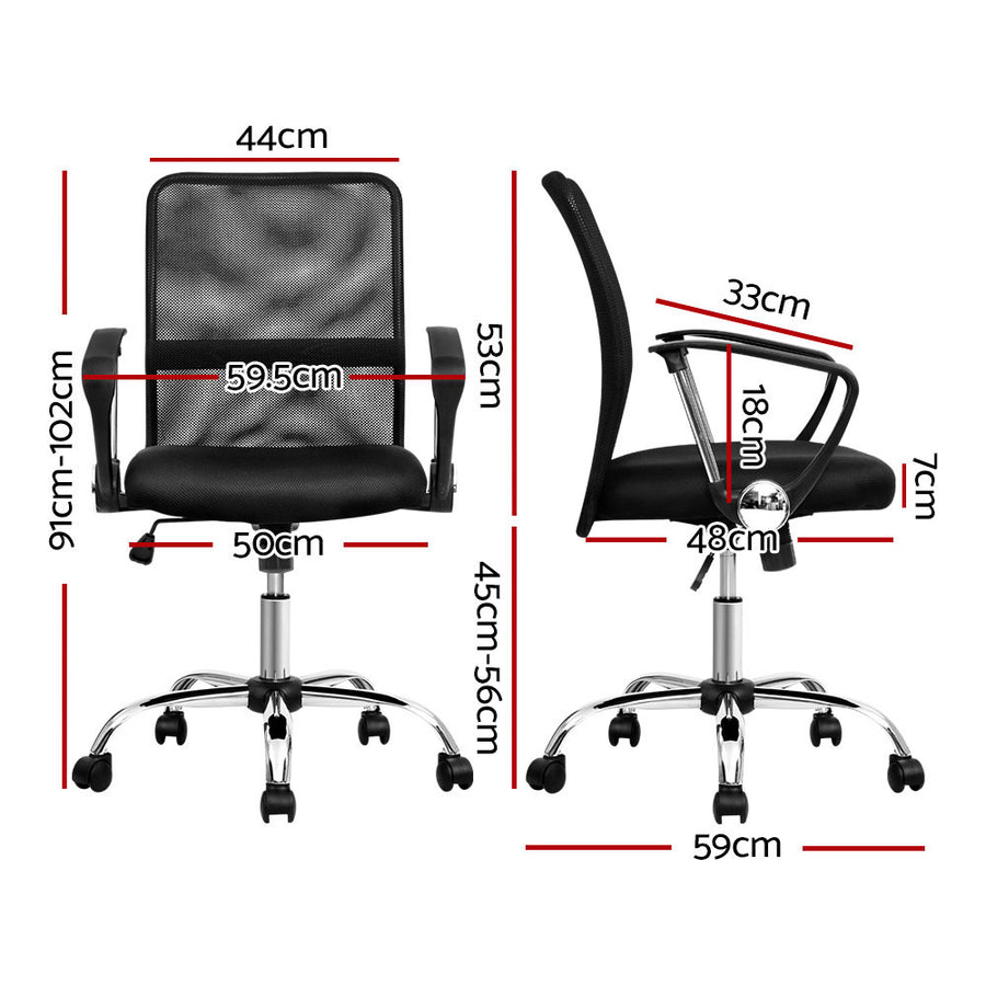 Mesh Office Chair Mid Back Black