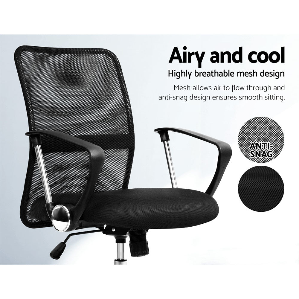 Mesh Office Chair Mid Back Black