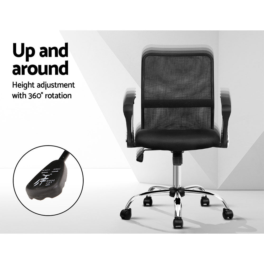 Mesh Office Chair Mid Back Black