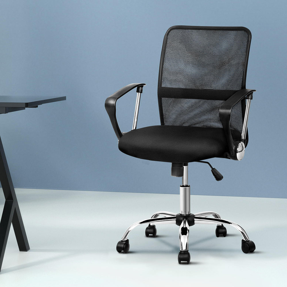 Mesh Office Chair Mid Back Black