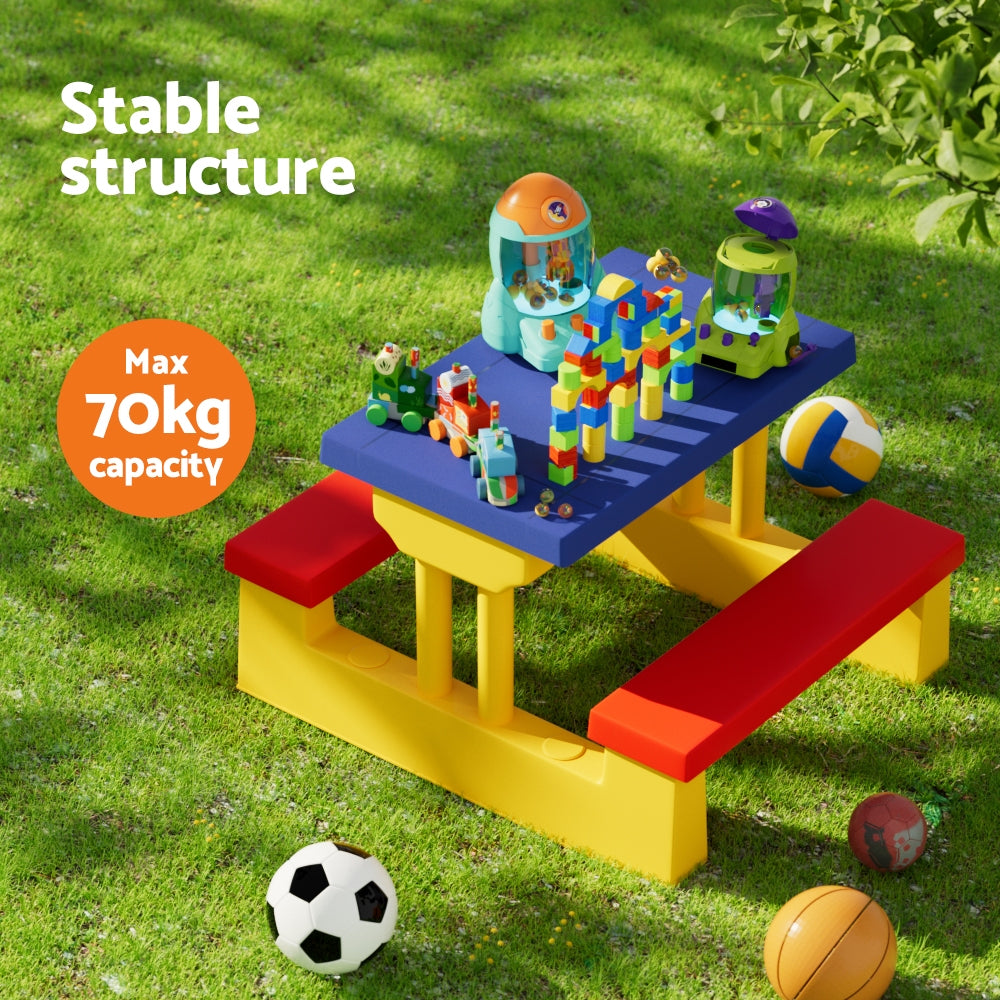 Kids Outdoor Table and Chairs Set Picnic Bench Umbrella Children Indoor