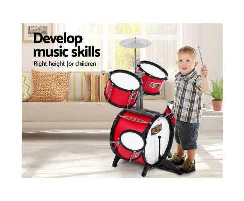 7 Drum Set Junior Drums Kit Musical Play Toys Childrens Mini Big Band