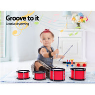 7 Drum Set Junior Drums Kit Musical Play Toys Childrens Mini Big Band - SM Everyday Living