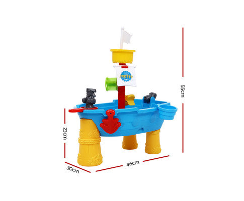 Kids Beach Sand and Water Toys Outdoor Table Pirate Ship Childrens Sandpit