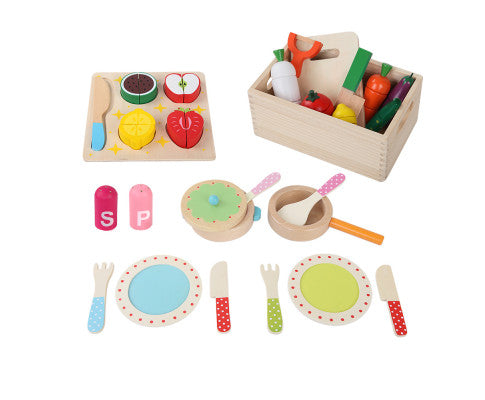 Pretend Play Food Kitchen Wooden Toys Childrens Cooking Utensils Food